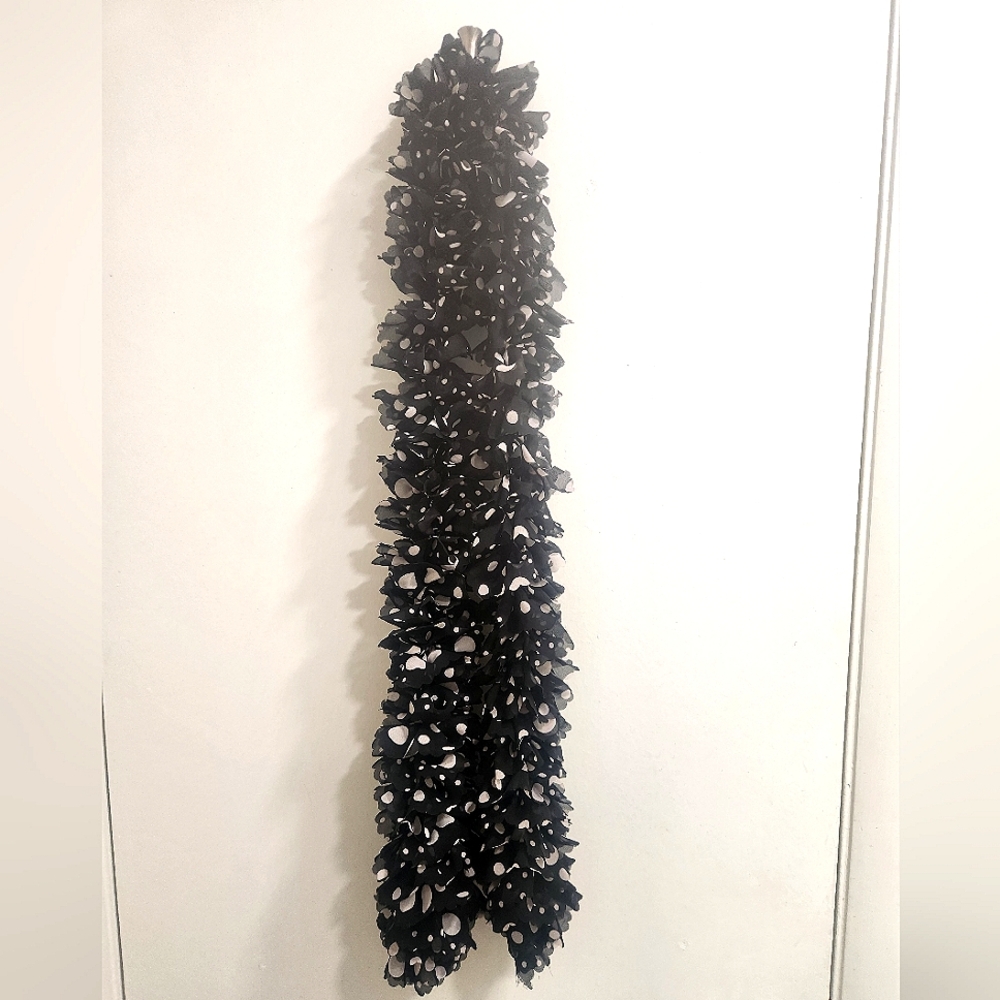Black Dot Handmade Ruffle Scarf